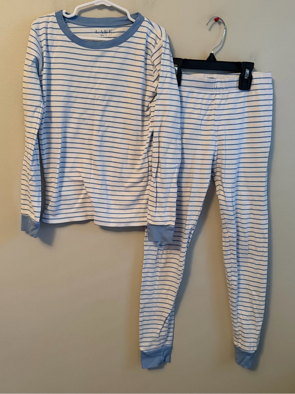 Lake Long Sleeve Striped Blue Pajama Set